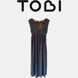 Tobi Women's New Black Lace  Semi-Casual Maxi Dress SIZE M